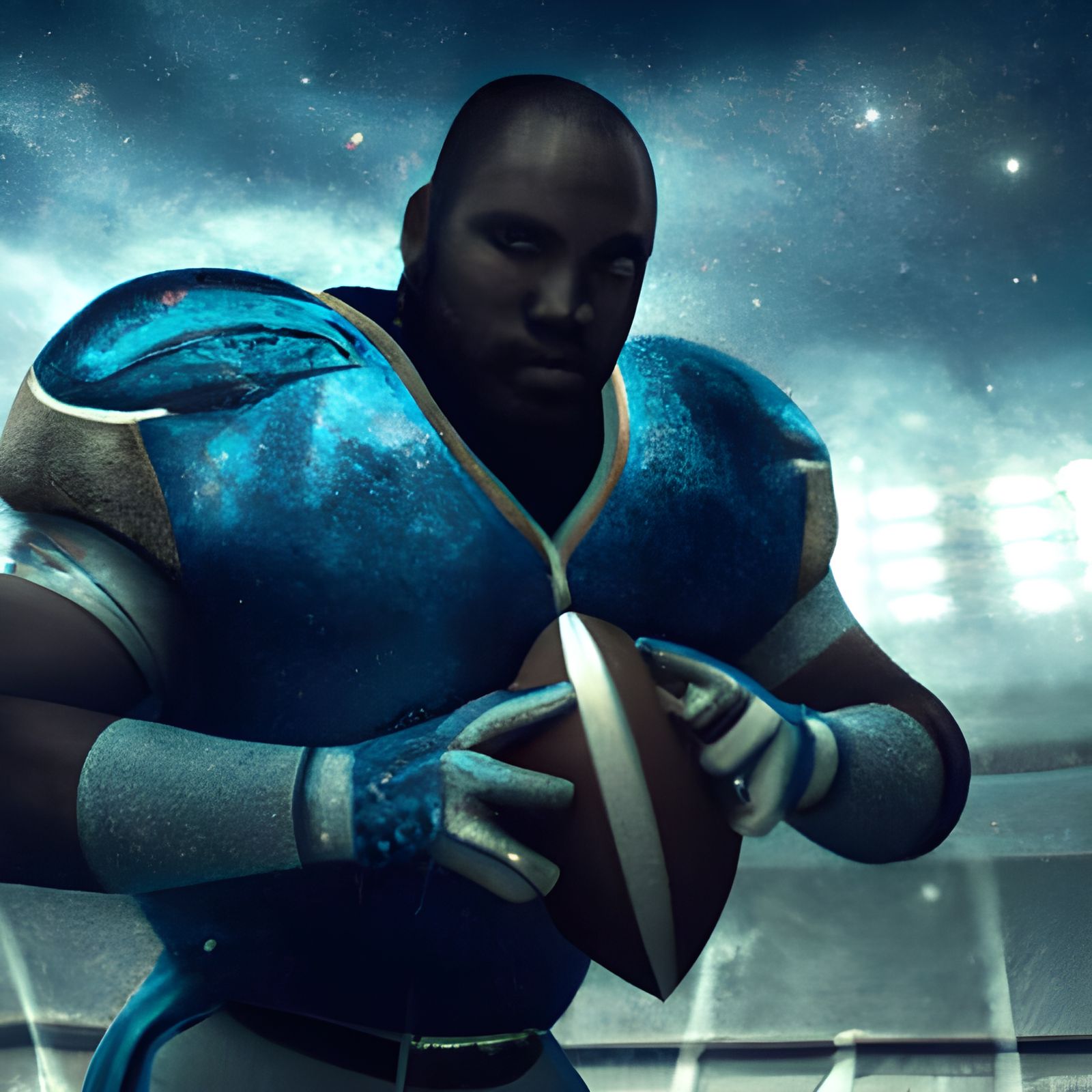 Epic American Football Player: Digital Matte Painting