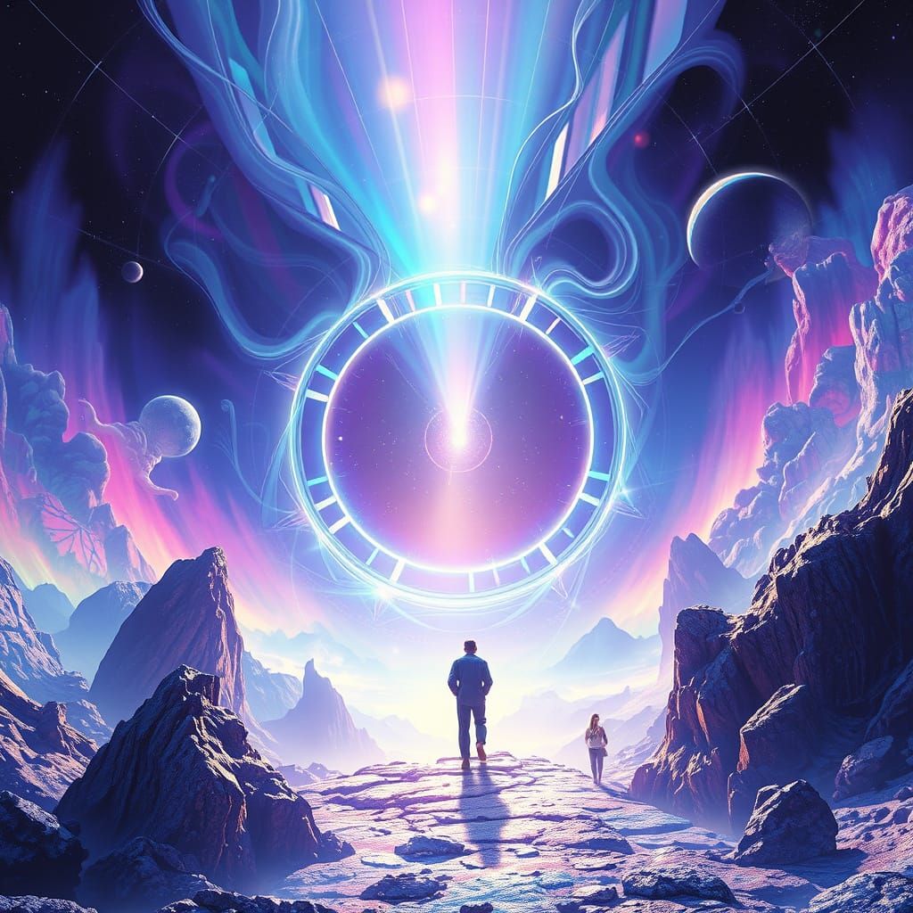 Surreal Iridescent Portal Beckons Wonder