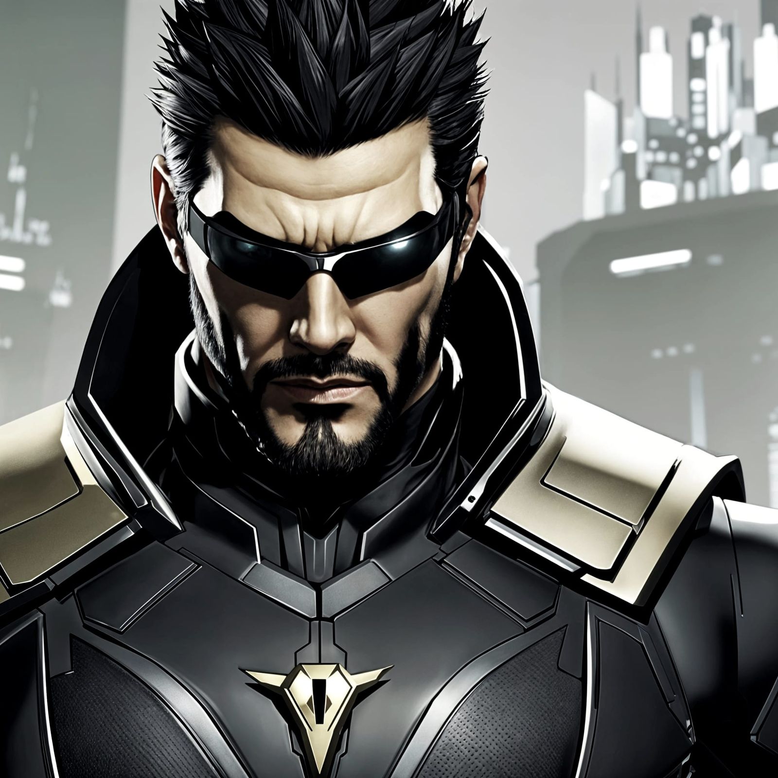 Adam Jensen Close-Up: Intense Determination