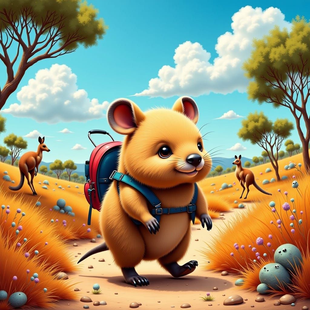 Surreal Australian Outback Scene in Vibrant 8K