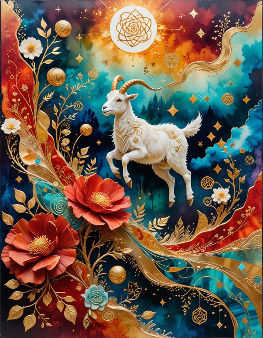 Goat Slam Dunk: Dreamlike Surrealism with Sacred Geometry