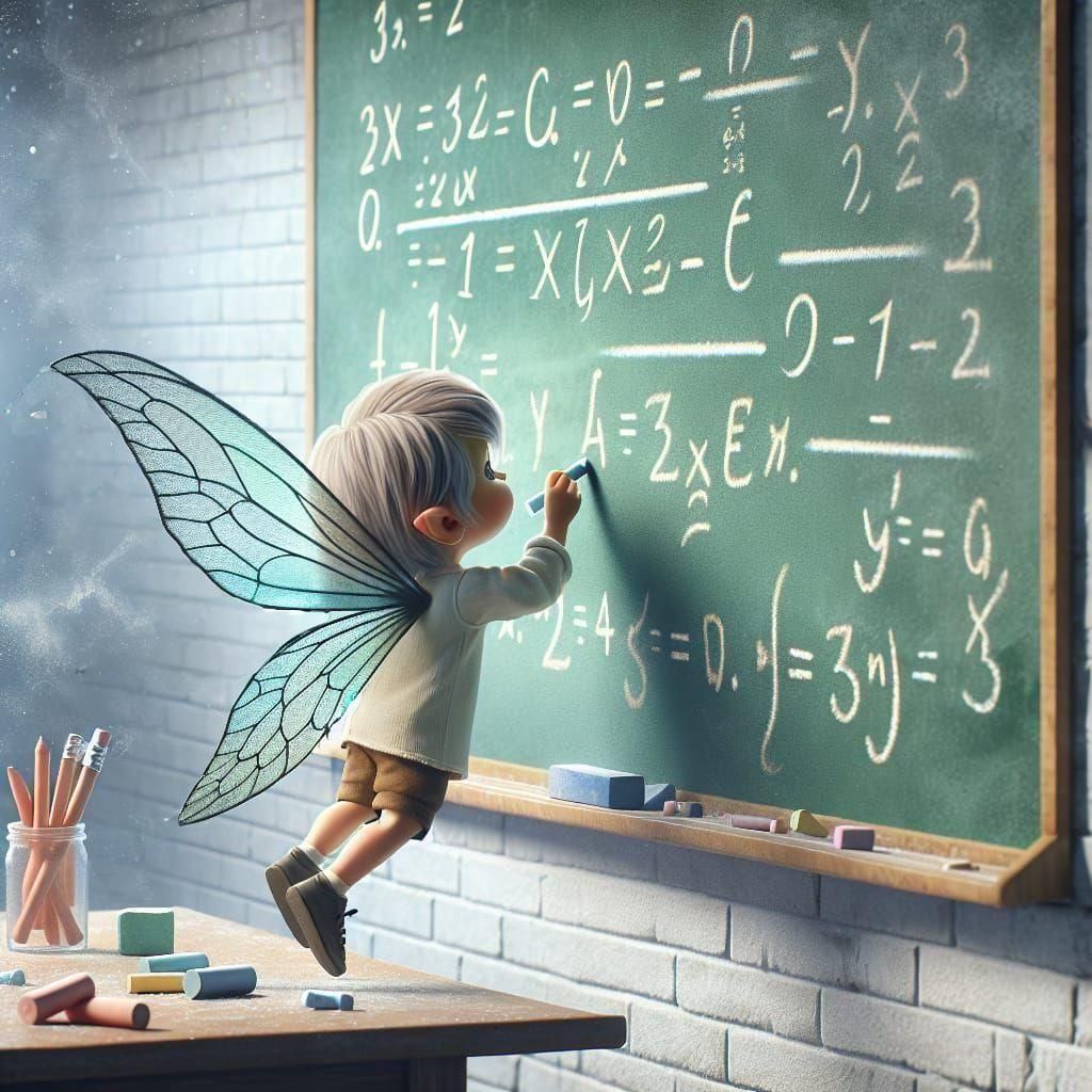 Fairy Student Solves Math Equation