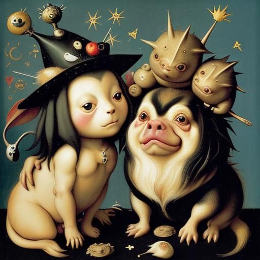 Bristle Pig's Grunt: A Bosch, Holbein, Chagall Fusion