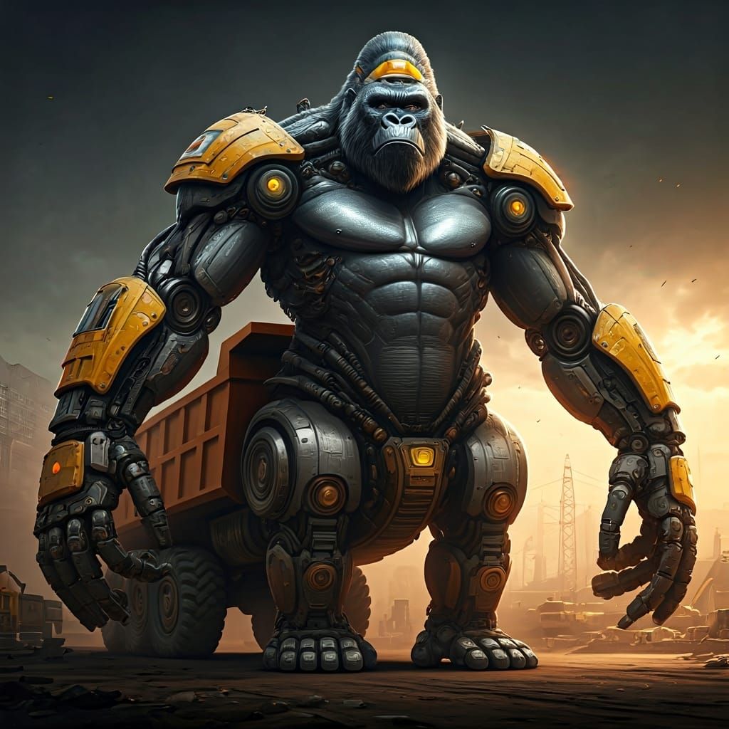 Biomechanical Centaur Gorilla Construction Vehicle in Giger ...