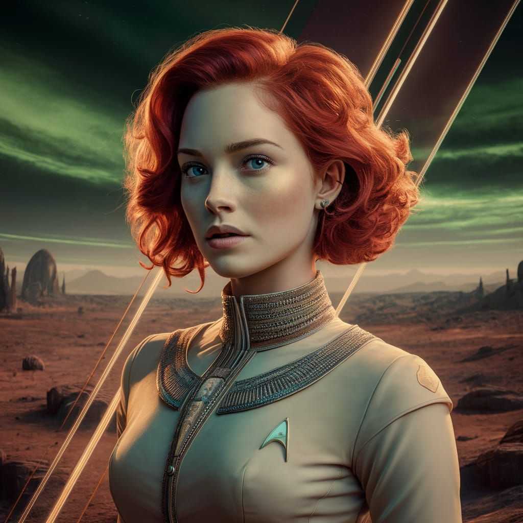 Sci-Fi Portrait of Woman on Alien Planet