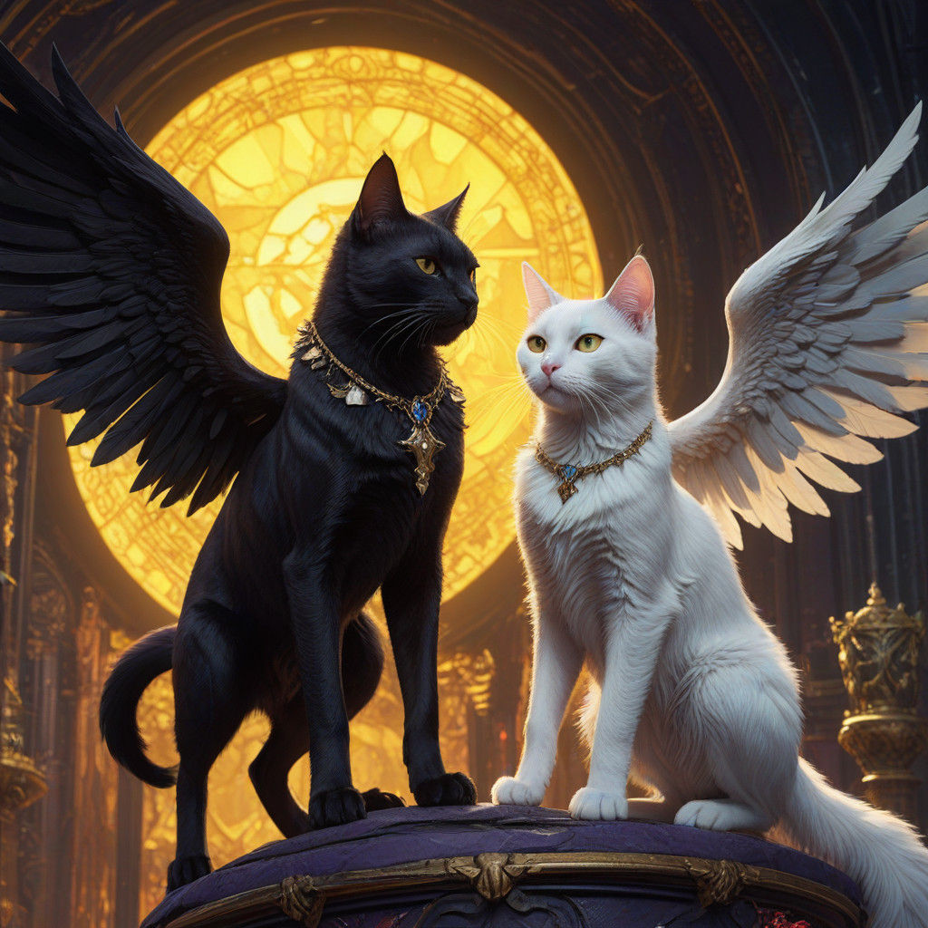 Dark Fantasy Feline Deities Emerge from the Depths