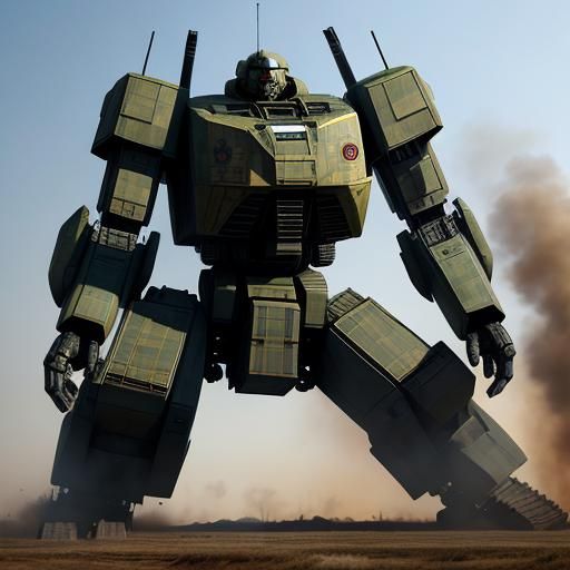 Hyperrealistic Giant Military Robot