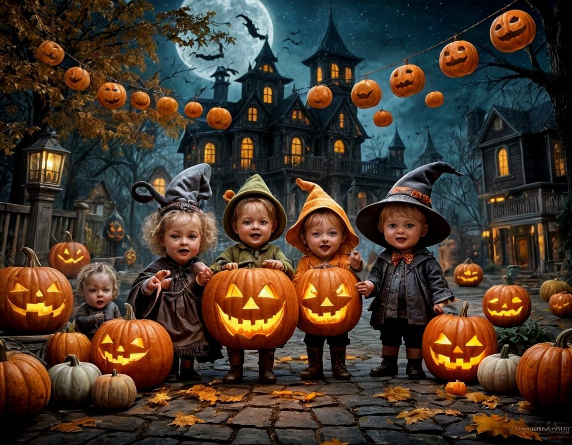 Halloween Family Ghosts: 3D Rendered Portrait