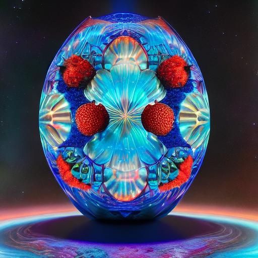 Hyperrealistic Cosmic Blue Fruit in Astral Style