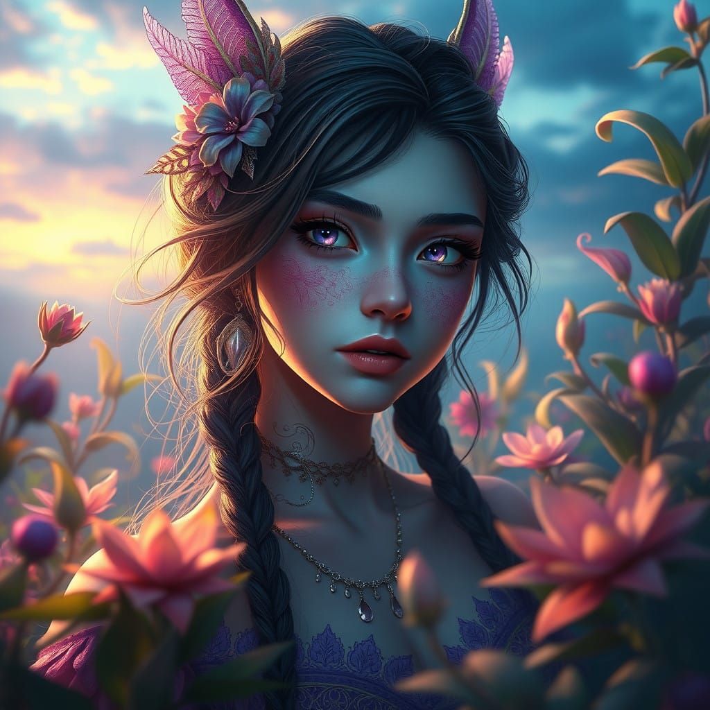 Mystical Portrait of Leeli Wingfeather in Vibrant Fantasy La...