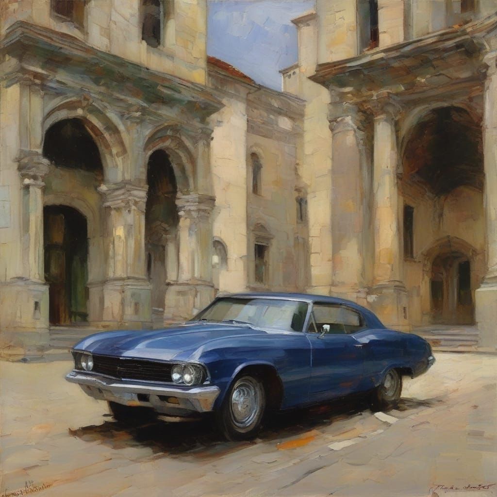 Vampire Lord Poses With Chevrolet Muscle Car