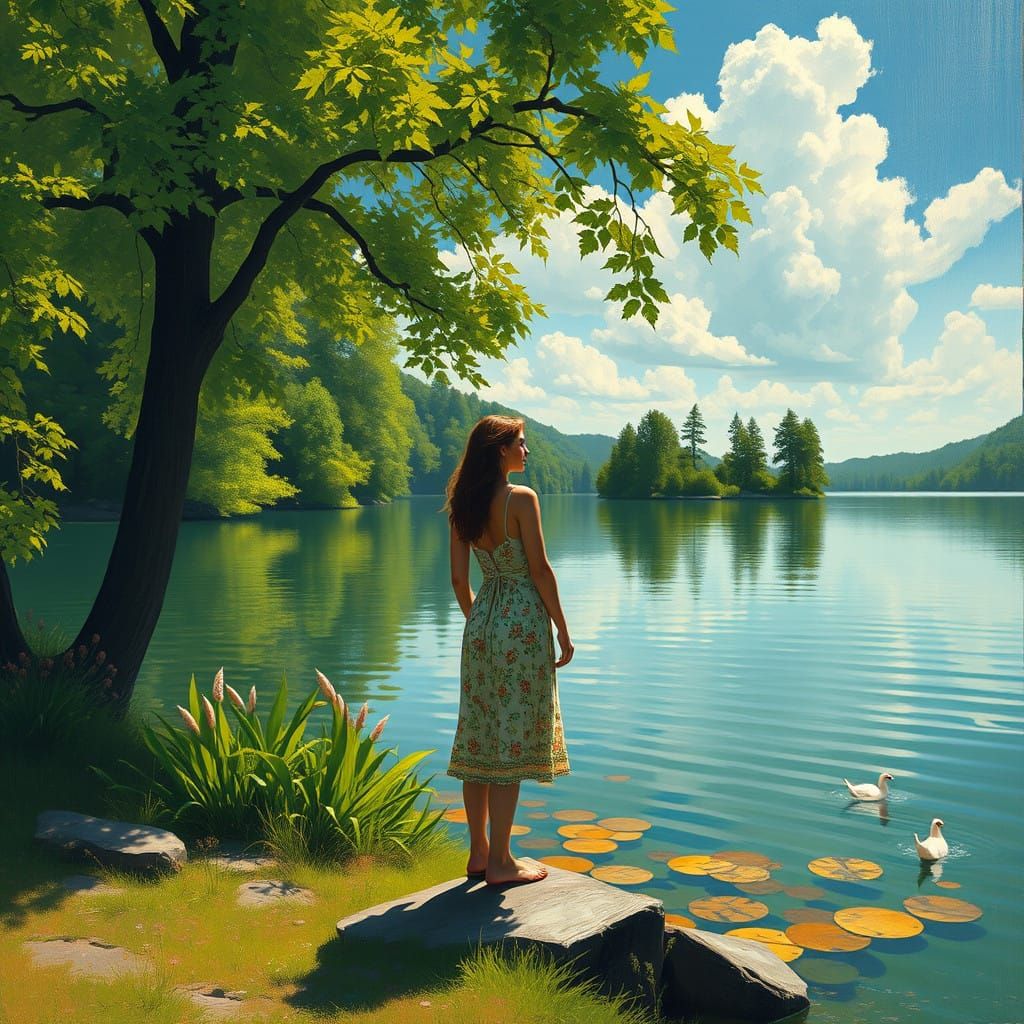 A Dreamlike Scene in Vibrant Colors and Bold Brushstrokes