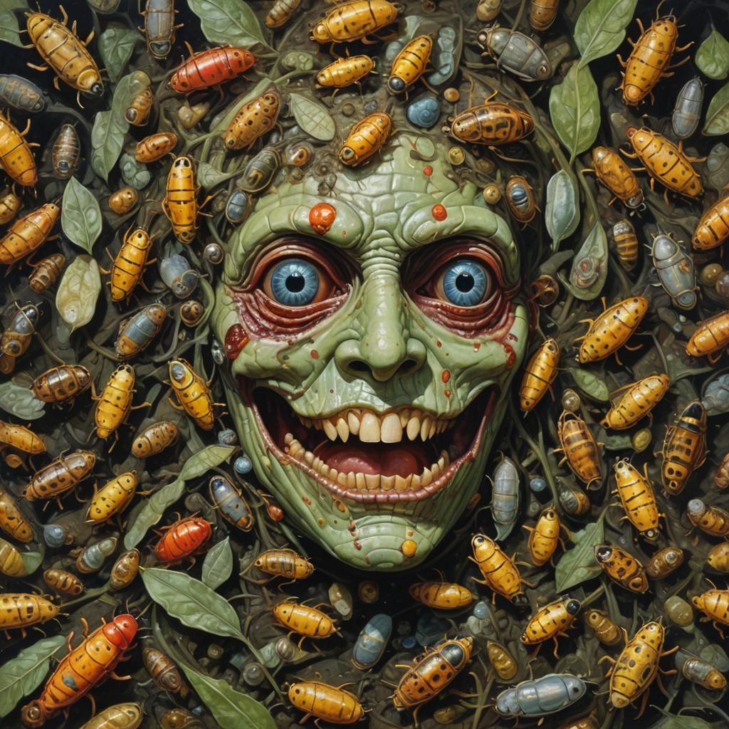 Larva Masque in Oil Painting Style