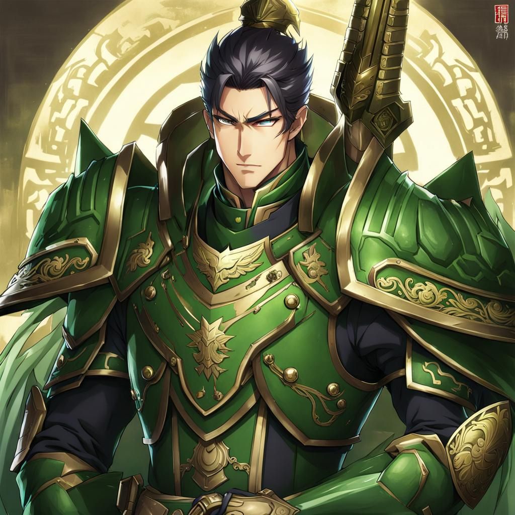 Chinese General in Green Armor, Anime Art