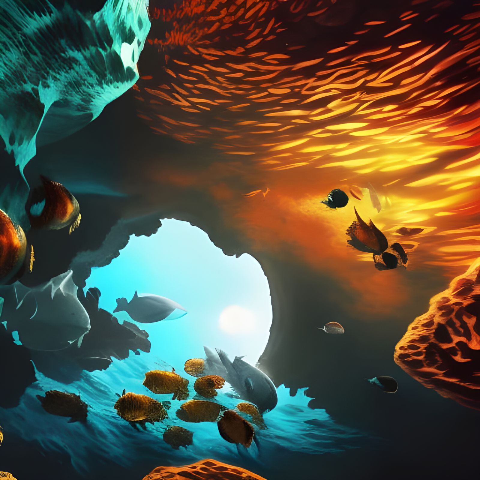 Underwater Marine Cave