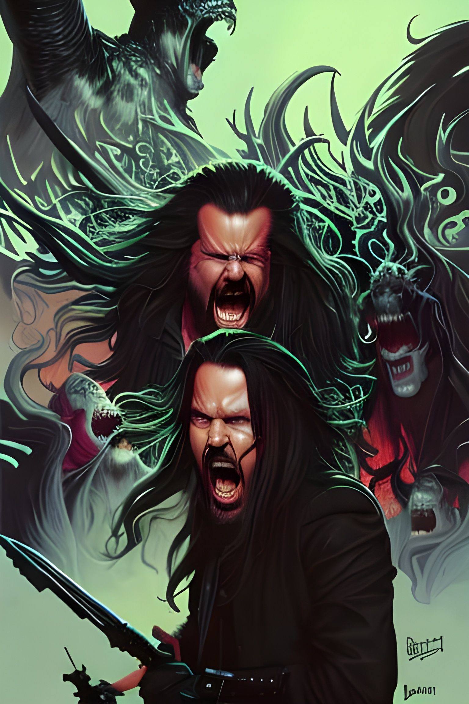 Misty Mountain Landscape: Serene AI Art