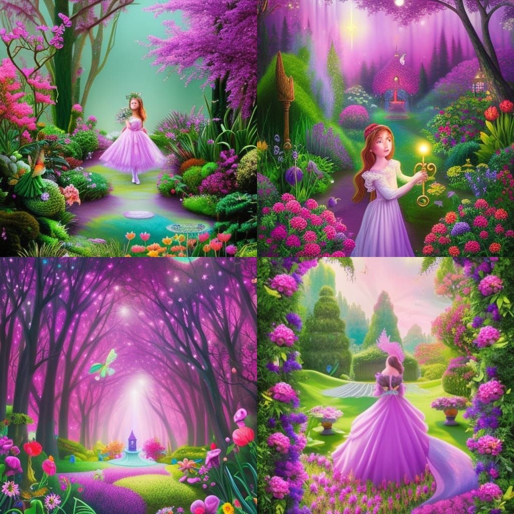 Enchanted Garden: A Surreal Pastel Illustration