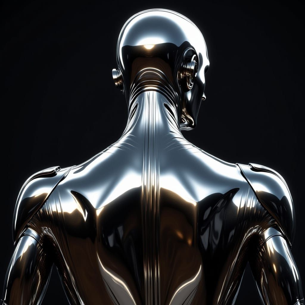 Man's Nickel Back and Head in Dieselpunk Style