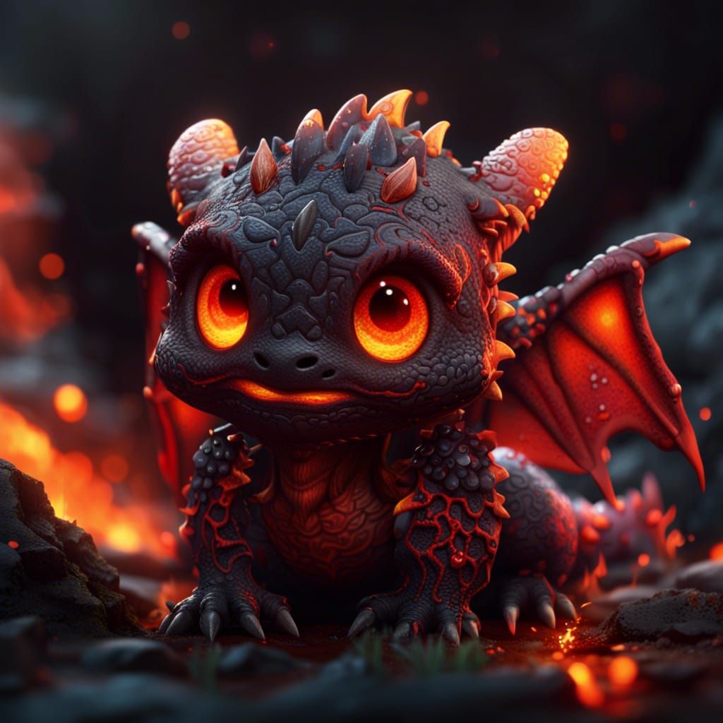 Cute Little Lava Dragon