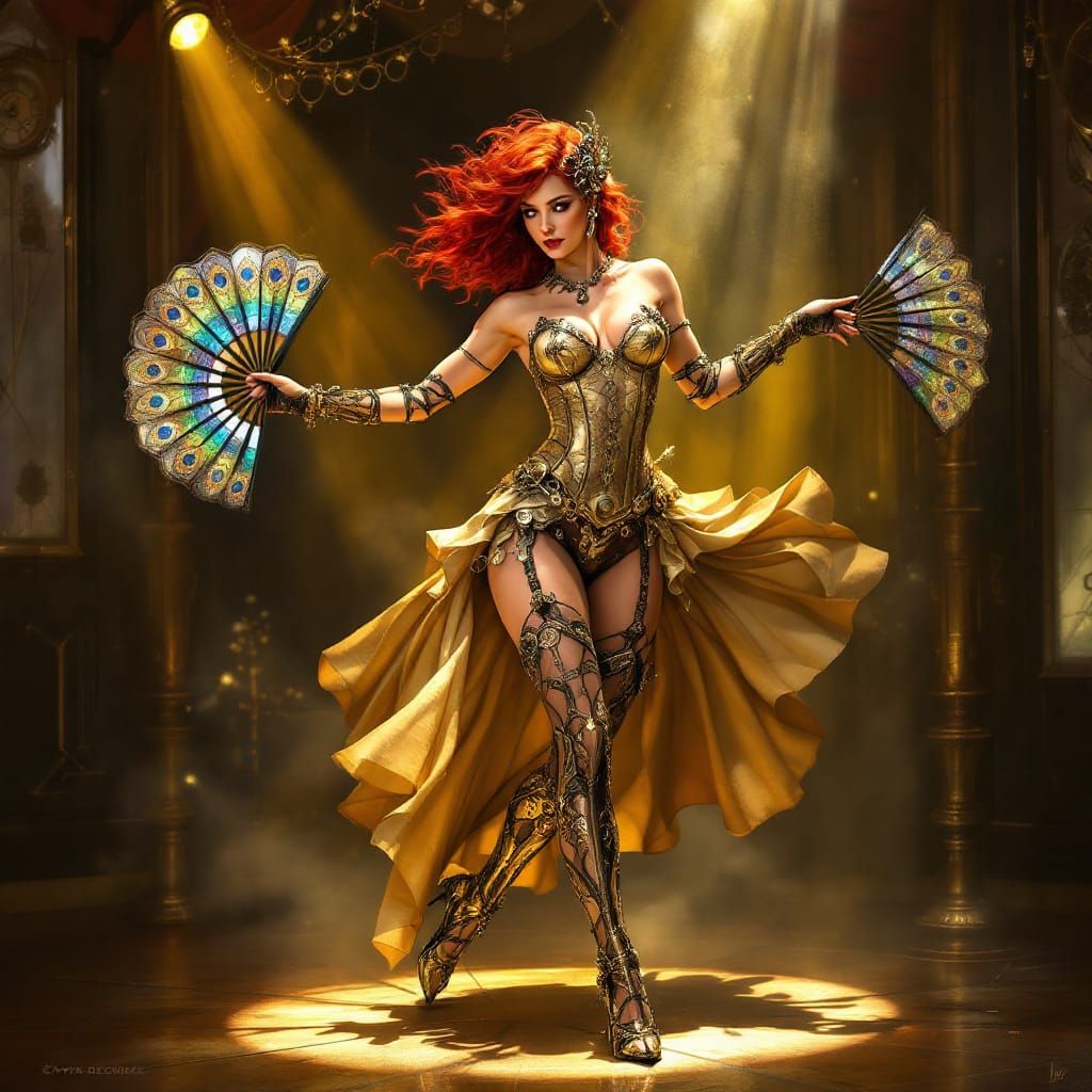 Steampunk Clockwork Dancer on Steam-Powered Stage