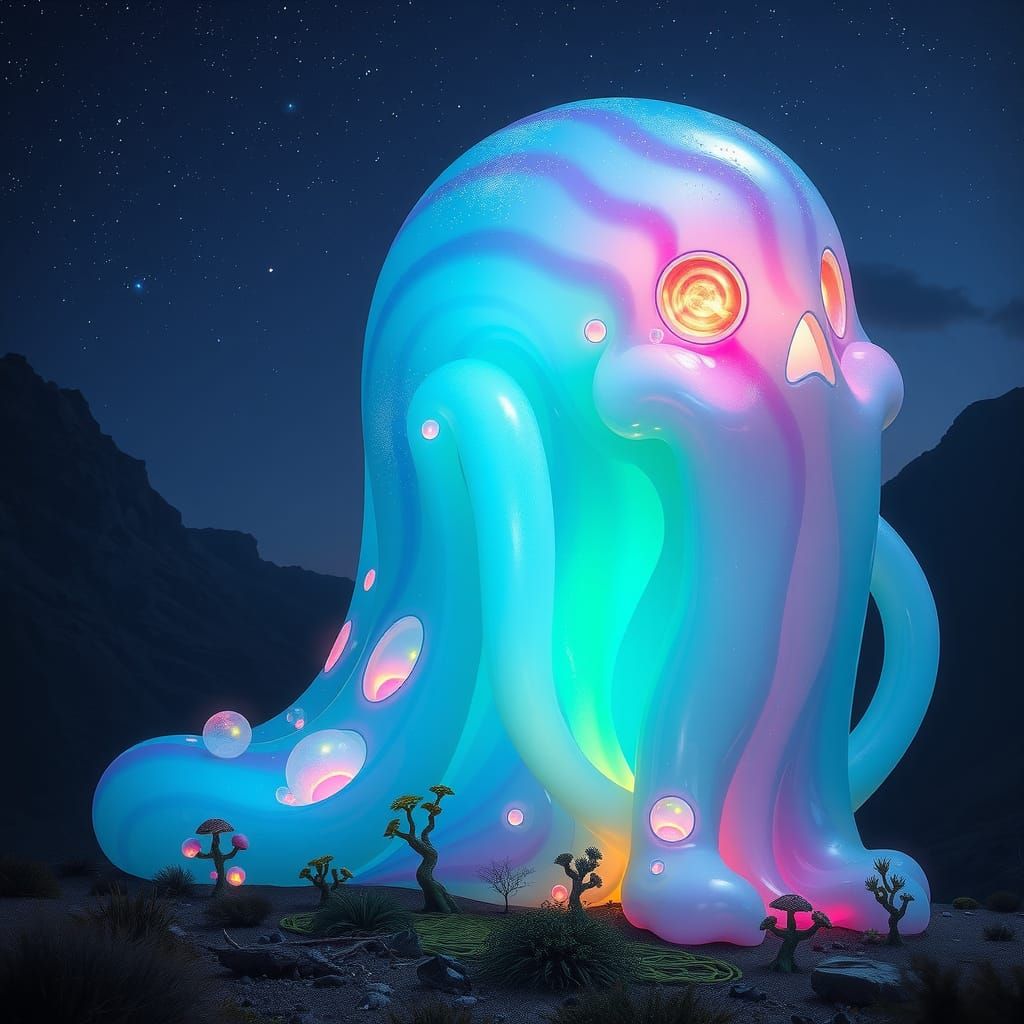 Translucent Slime Creature in Rainbow Valley