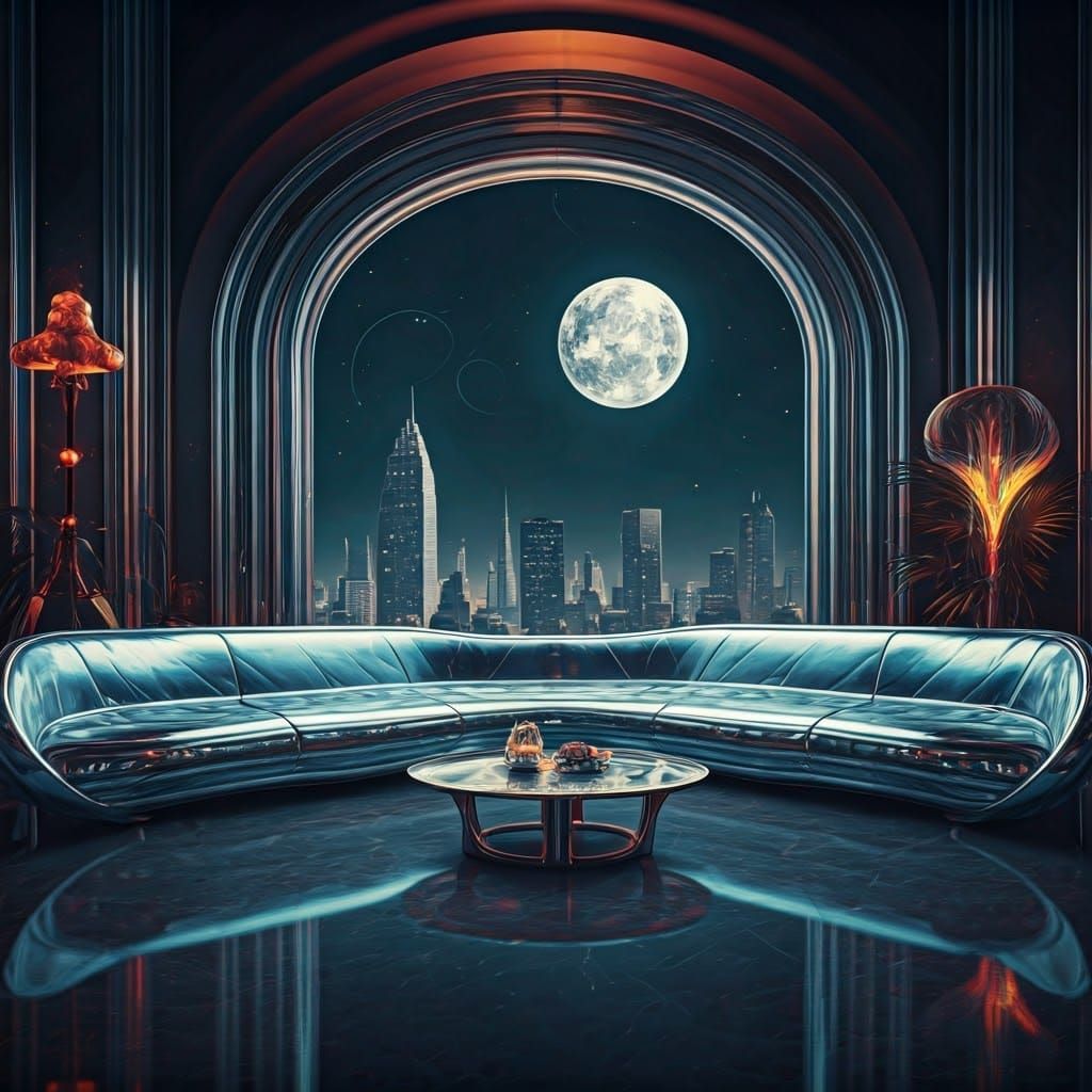 Luxurious Penthouse Apartment in Vibrant, Dreamlike Style