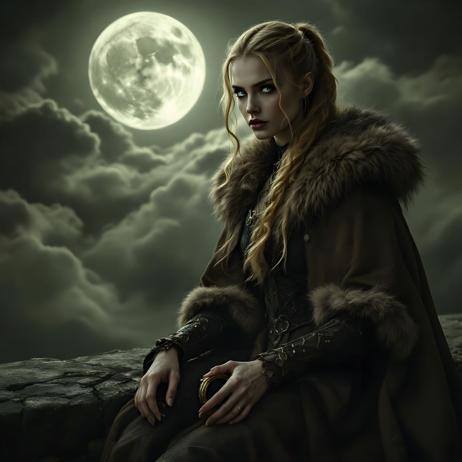 Norse Goddess with Keys in Gothic Setting