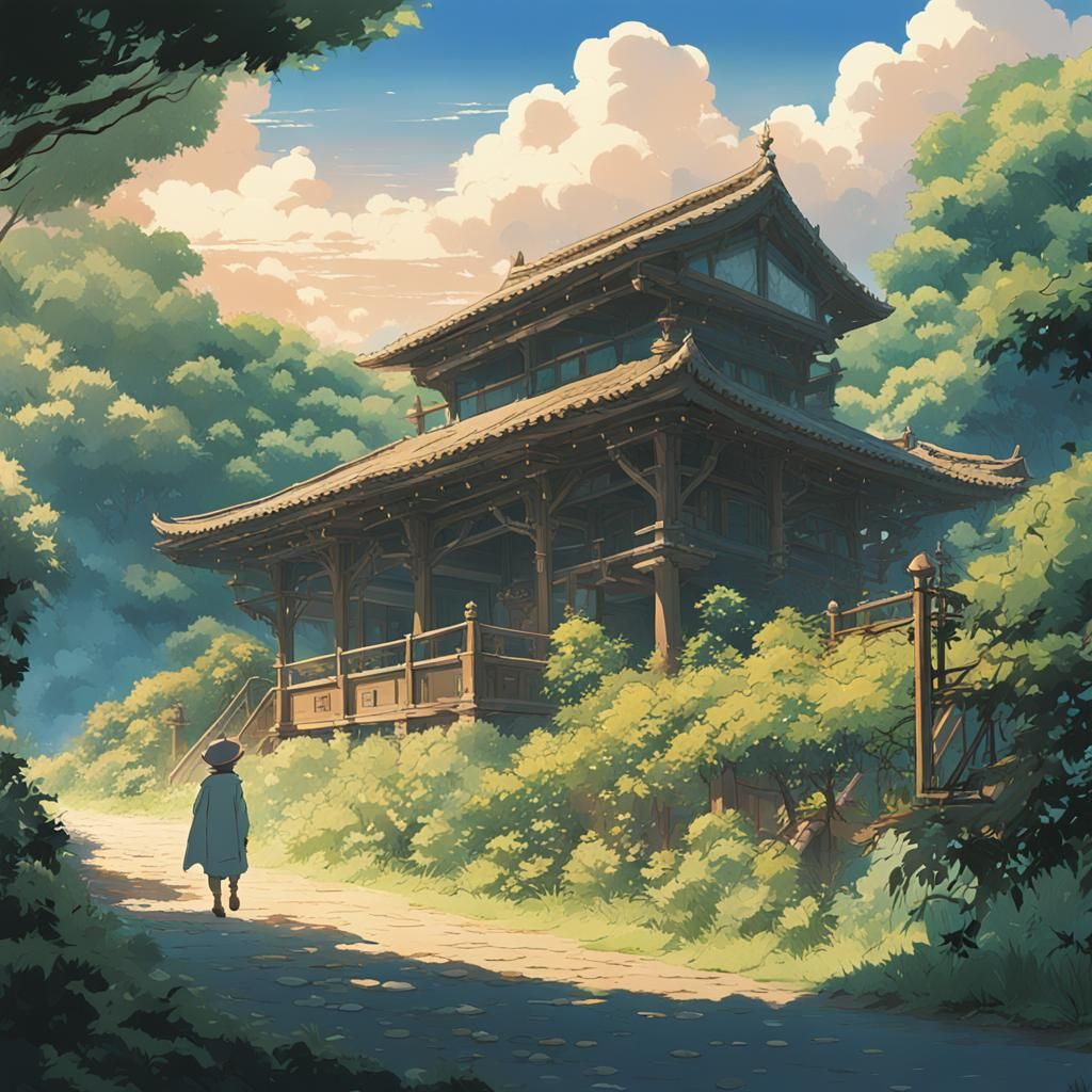 Torero Neighbor in Studio Ghibli Anime Style