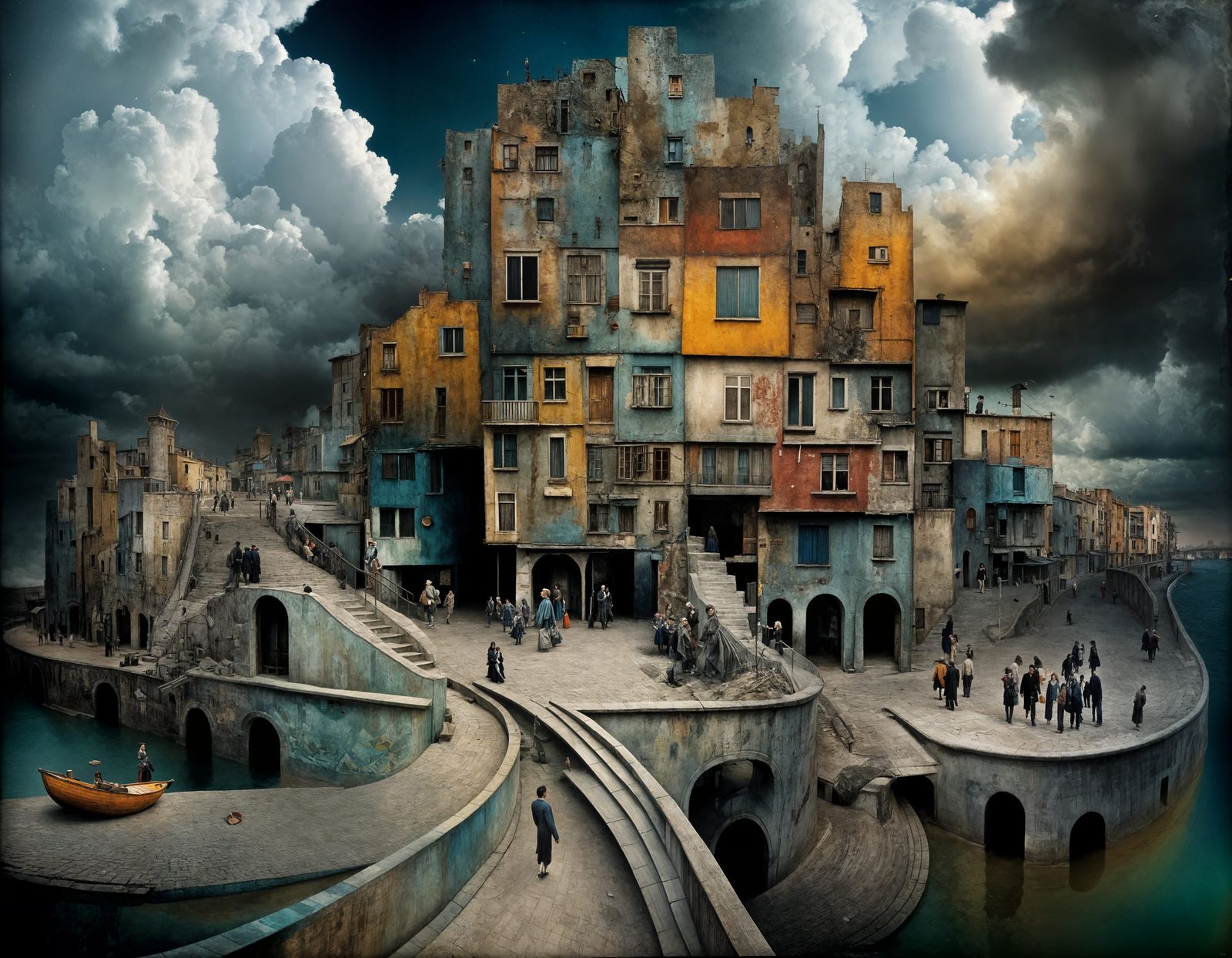 Polychromatic Abstract Cityscape: Matte Painting in Hyperrea...
