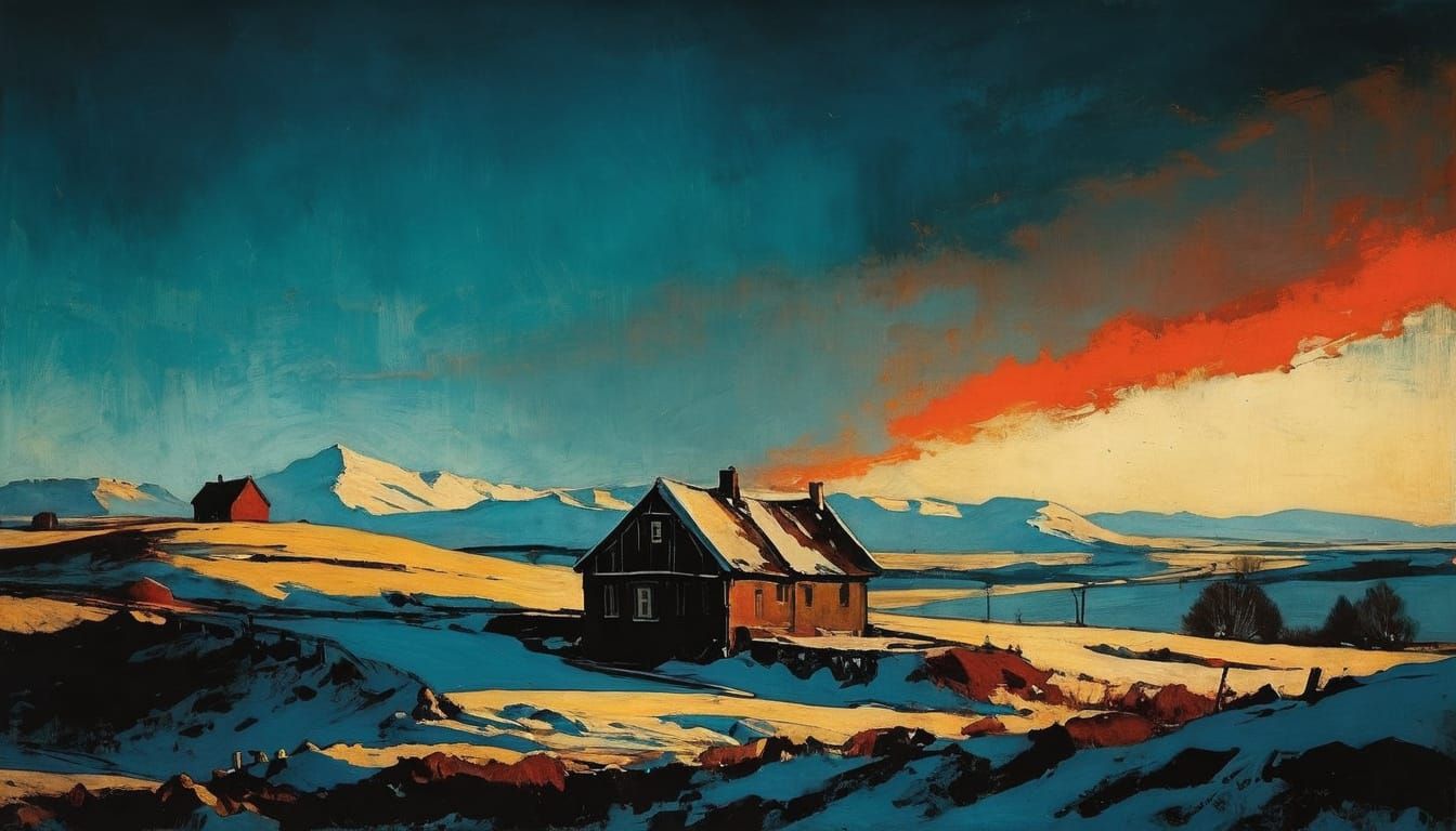 Vibrant Grunge Winter Wonderland