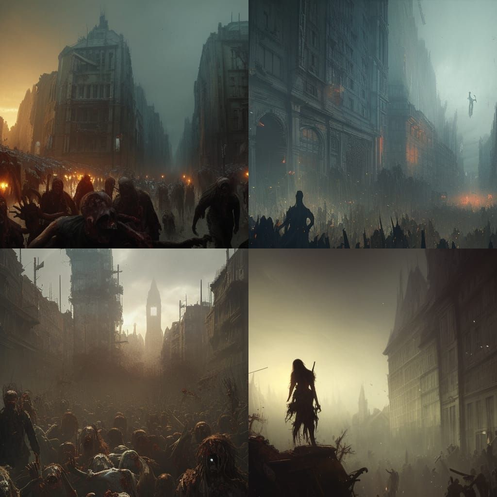 Detailed Zombie Apocalypse Concept Art in 8K