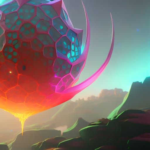 Radiolaria Portrait in Baroque Psychedelic Style