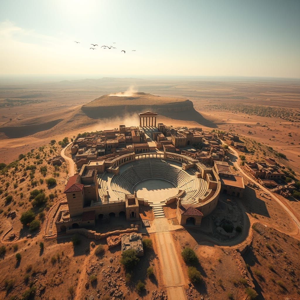 Ancient Shahba, Syria: Photorealistic Drone View