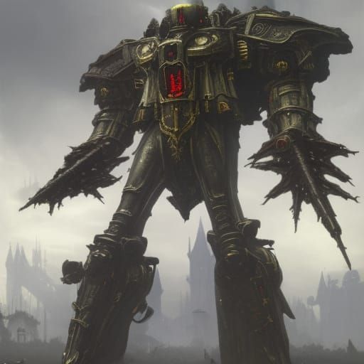 High Gothic Mecha-Tank in Tropical Marshland