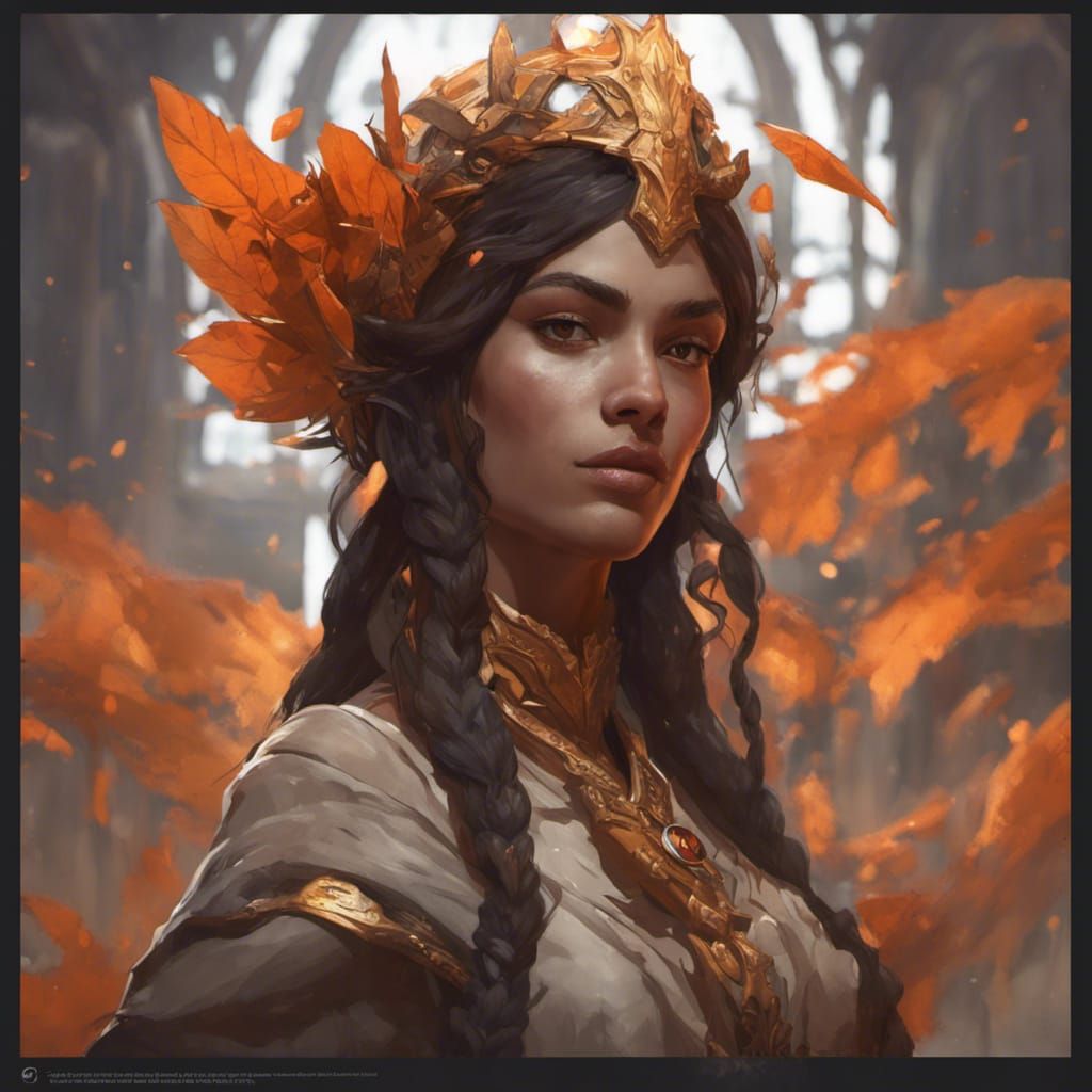 Detailed Portrait of a Non-Binary Elf in Art Nouveau Style