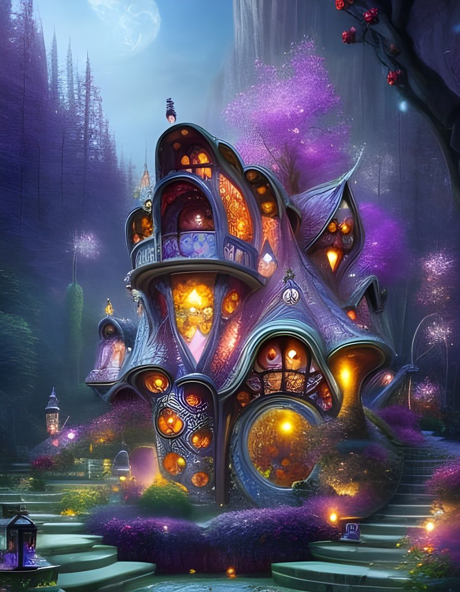 Magical Fairy House in Art Nouveau Style