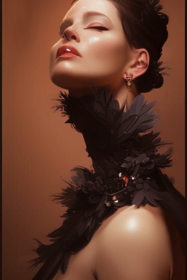 Aphrodite Black Swan Casino Portrait in Artgerm Style