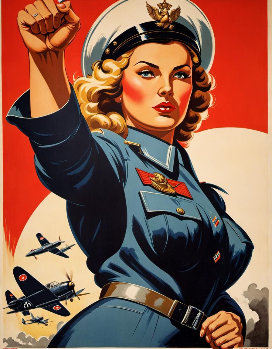 Russian female pilot in World War II