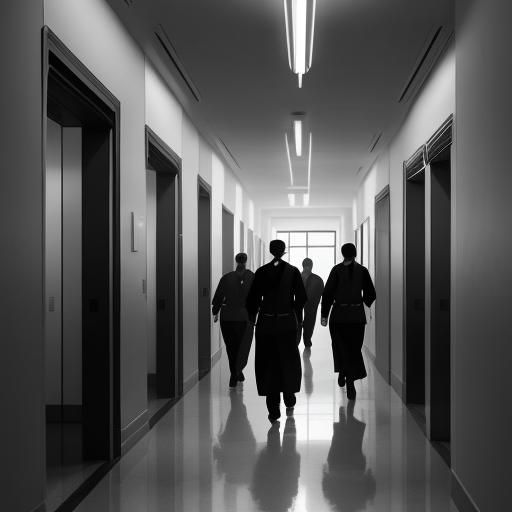 Doctors and Nurses in Hospital Corridor: Hyper-Realistic Pho...