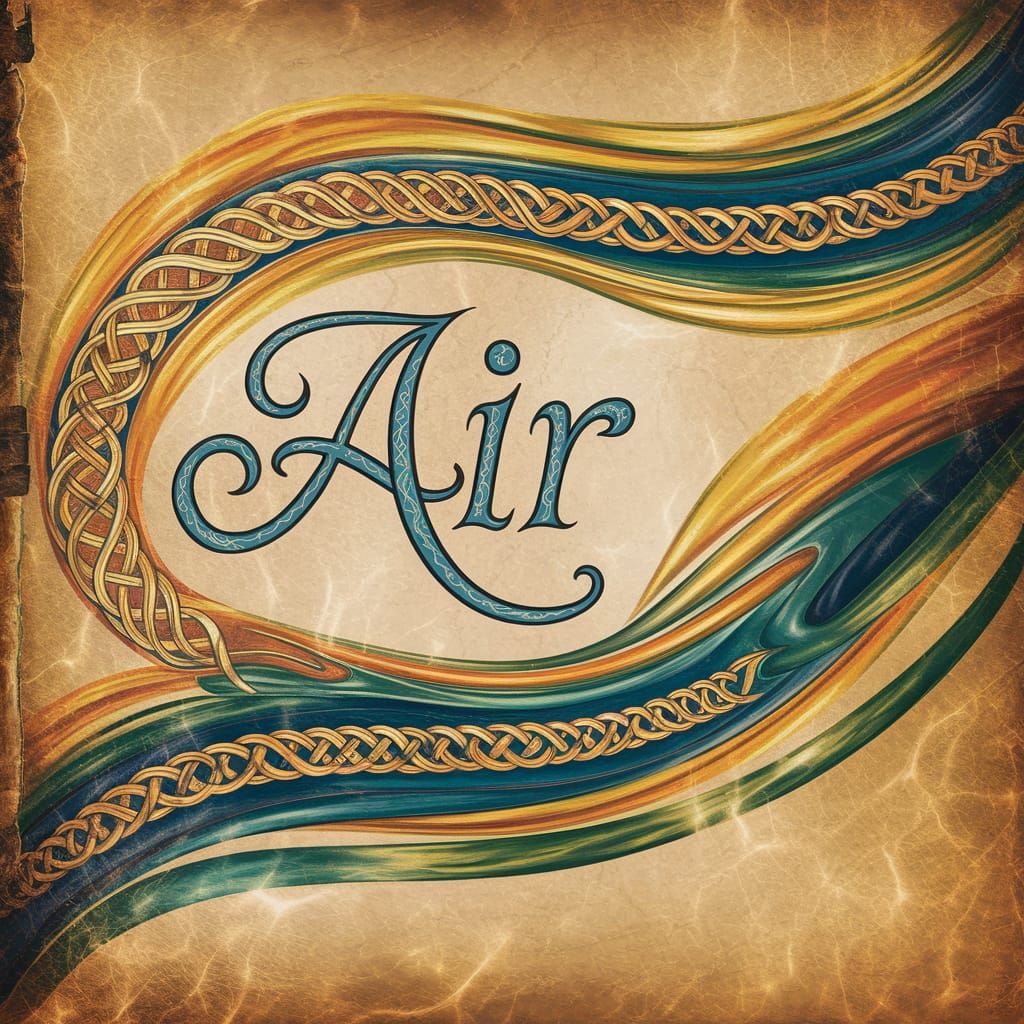 Medieval Illuminated Manuscript in Vibrant Celtic Style