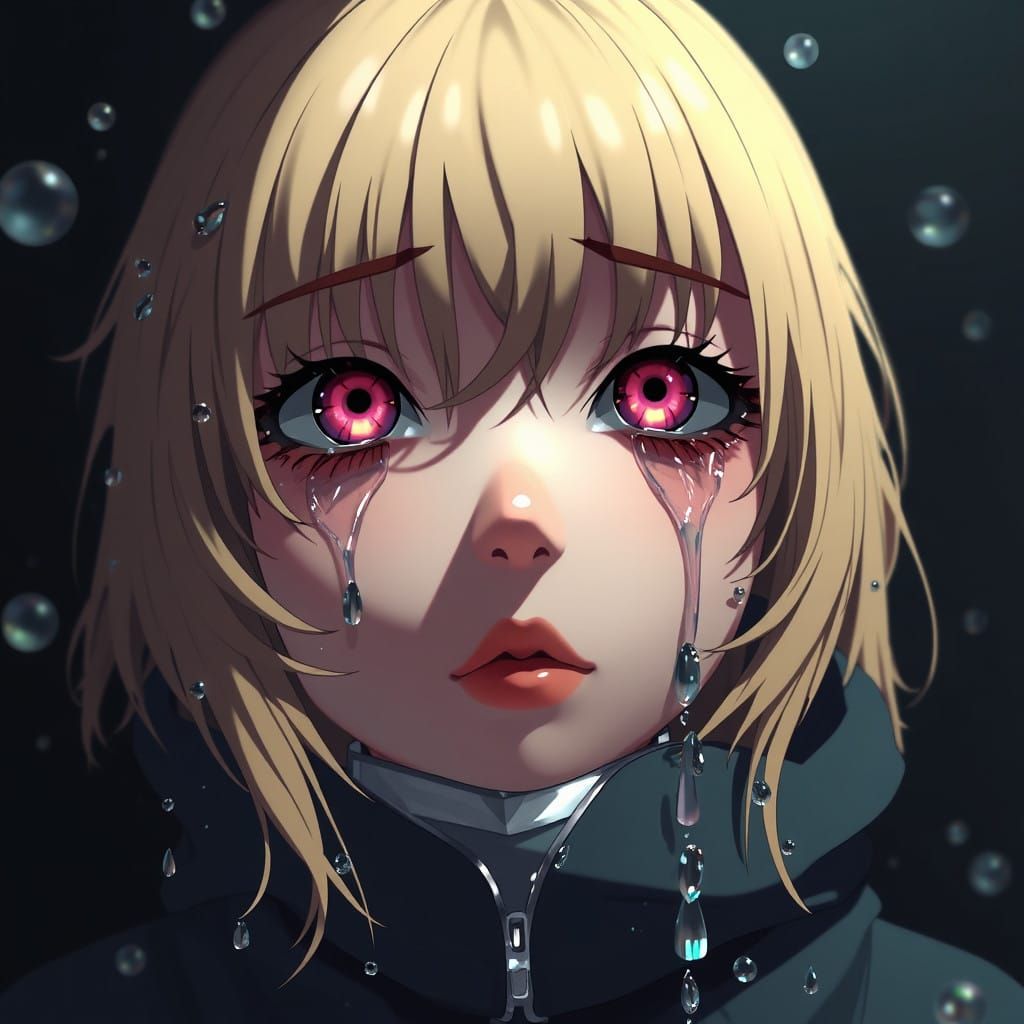 Heartbroken Melancholy in Vibrant Anime Art Style