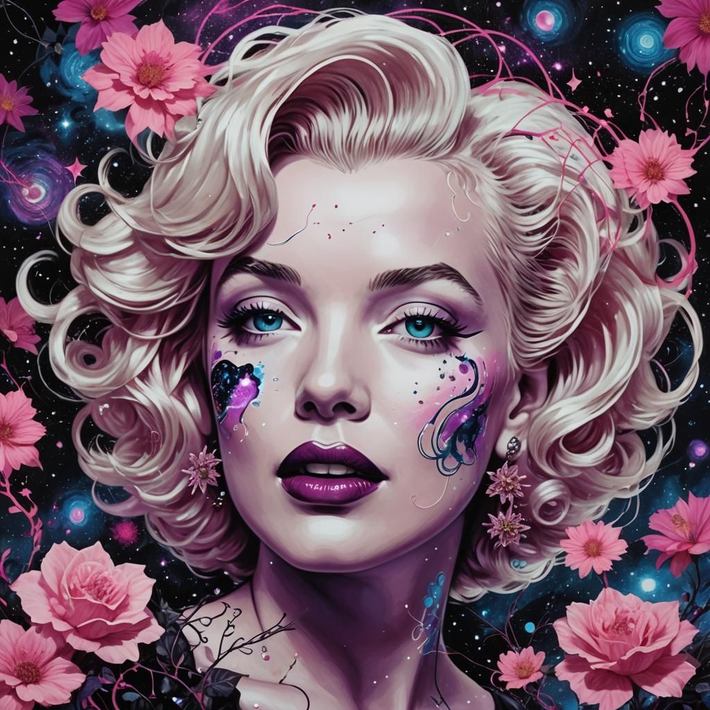 Marilyn Monroe Galaxy in Pop Art Style