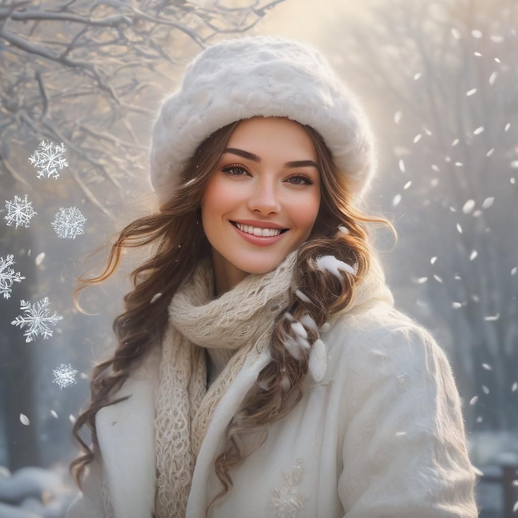 Girl in Winter Wonderland, Magical Realism Style
