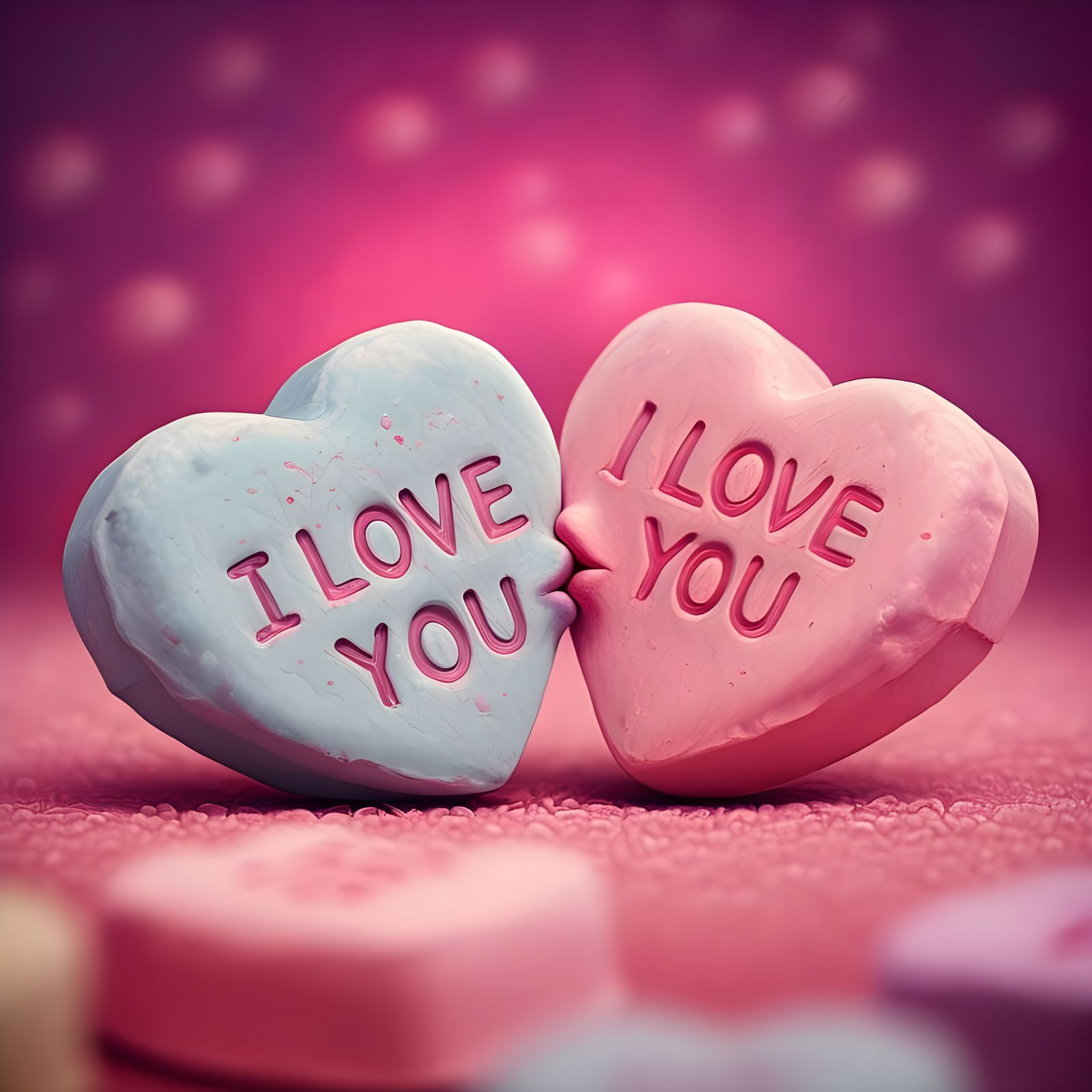 Conversation Hearts in a Loving Embrace