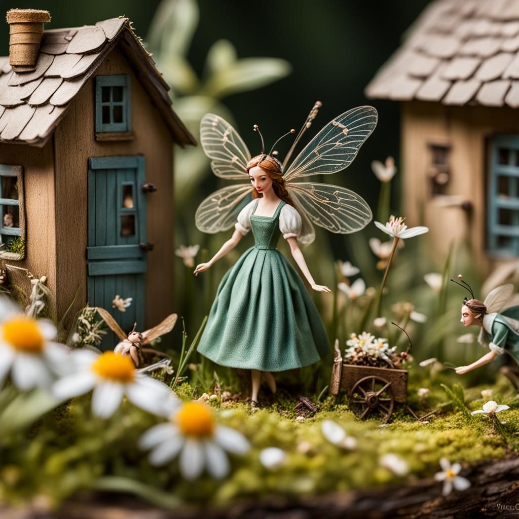 A whimsical diorama scene