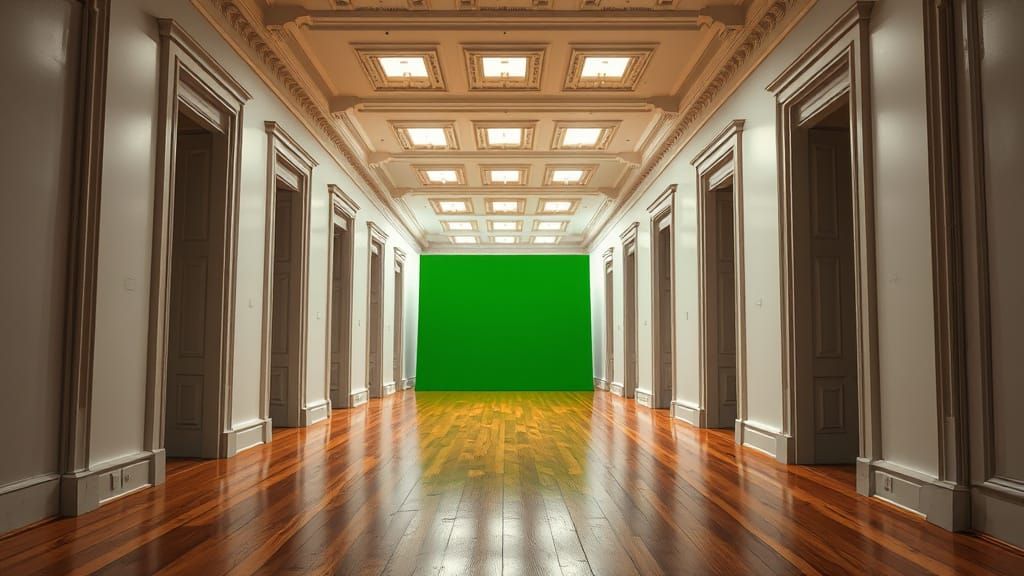 Vintage Historic Building Hallway in Photorealistic Style