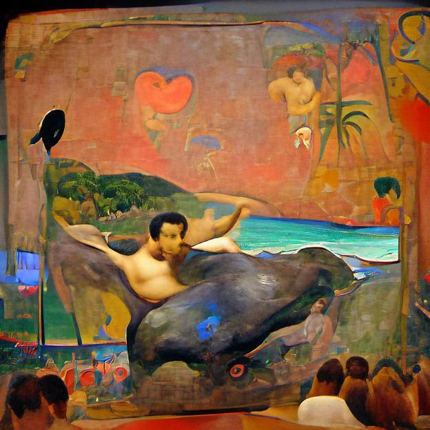 Tropical Landscape in Gauguin Style