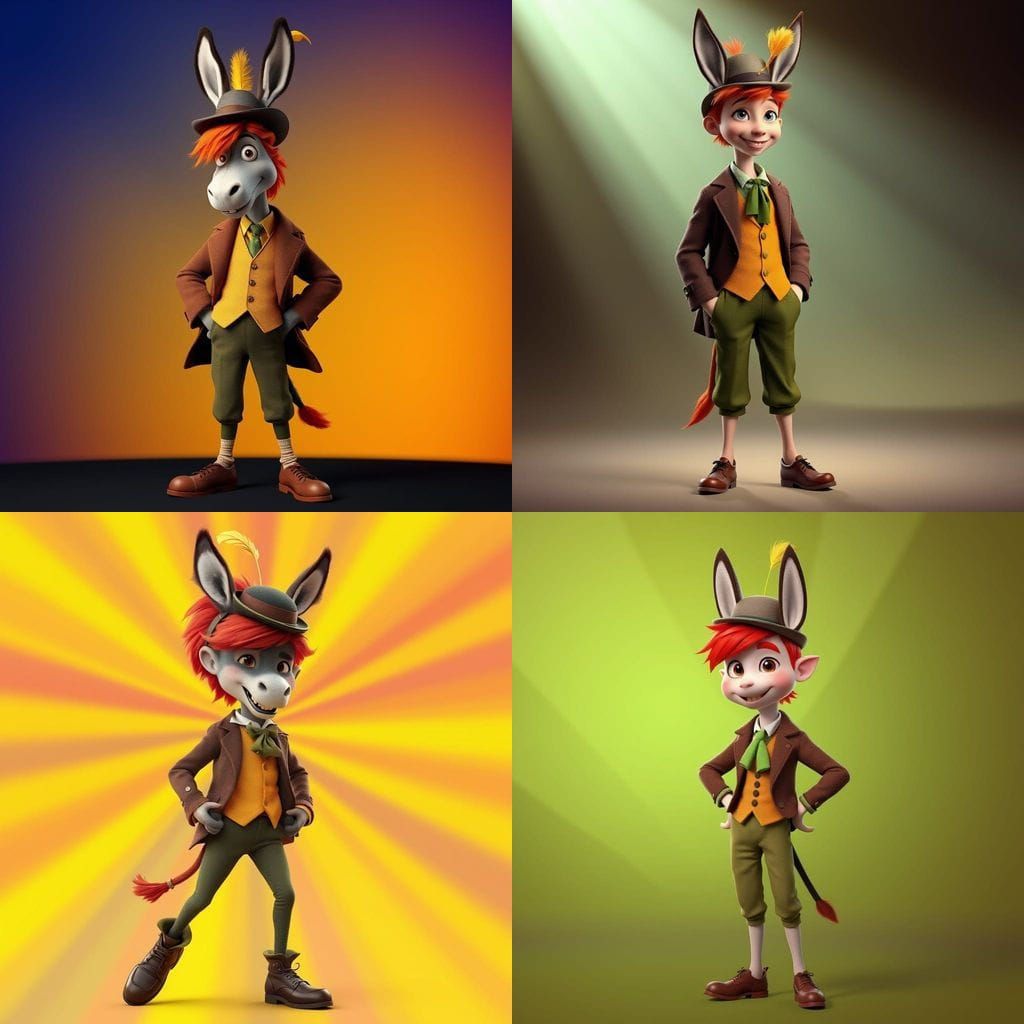 Tall, Slender Boy in Formal Attire with Donkey Features