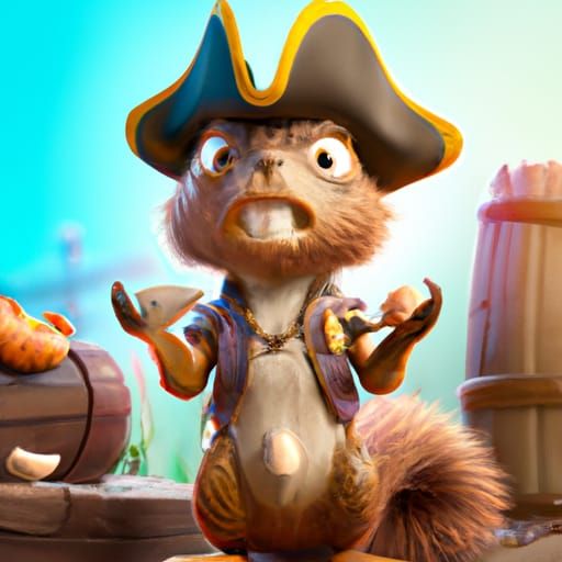 Pirate Squirrel: A 3D Digital Art Concept