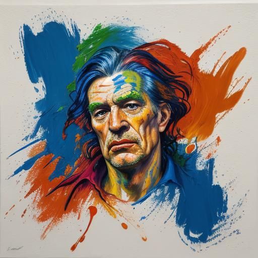 Expressive Flamenco Dancer in Vivid Impasto Painting